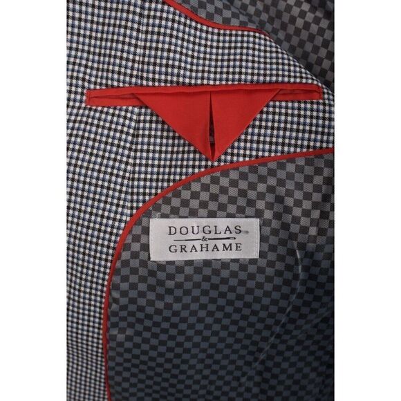 Alfredo Rodina Mens Suit Jacket Blazer Sport Coat Sz 40 Black White Checked Wool - Picture 6 of 7